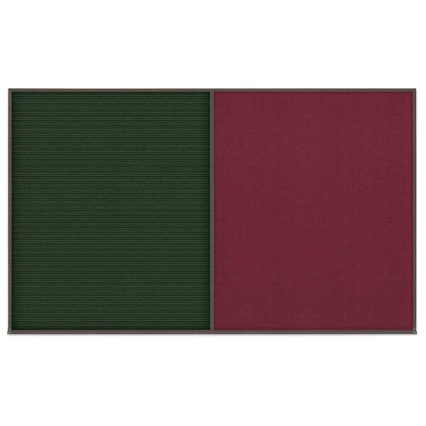 Triple Door Radius Corkboard, 96"x48", Hea, UV7016RC-BLACK-MEDGRY